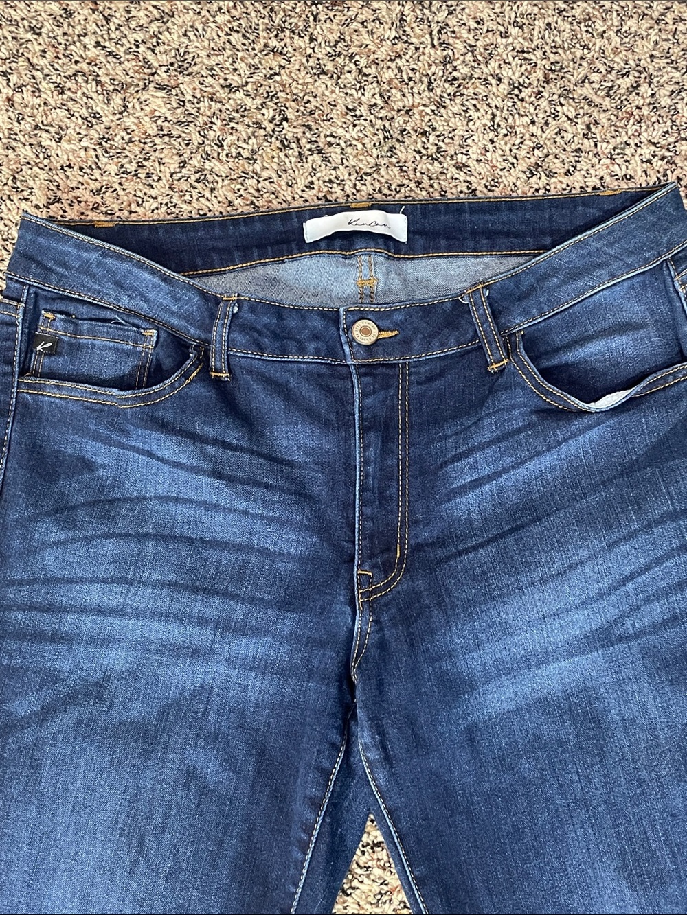 KanCan High Rise Straight Leg Dark Blue Jeans Stretch Skinny Size 31 | NWOT - Picture 2 of 7